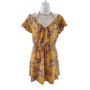 LOLA Grace Yellow Floral Dress. Size M